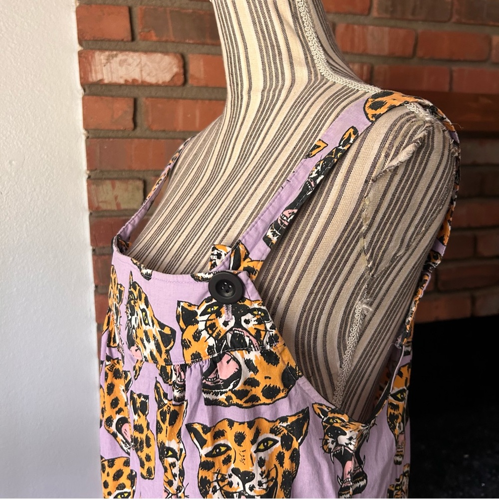 Nooworks Cheetah Head Overall Jumpsuit in Purple Sz M - Picture 7 of 11